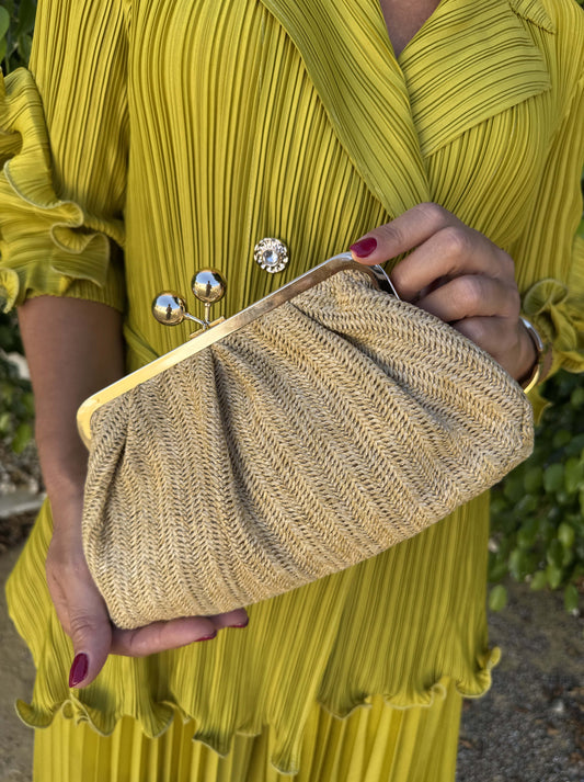 BOLSO RAFIA CLIP METALIZADO