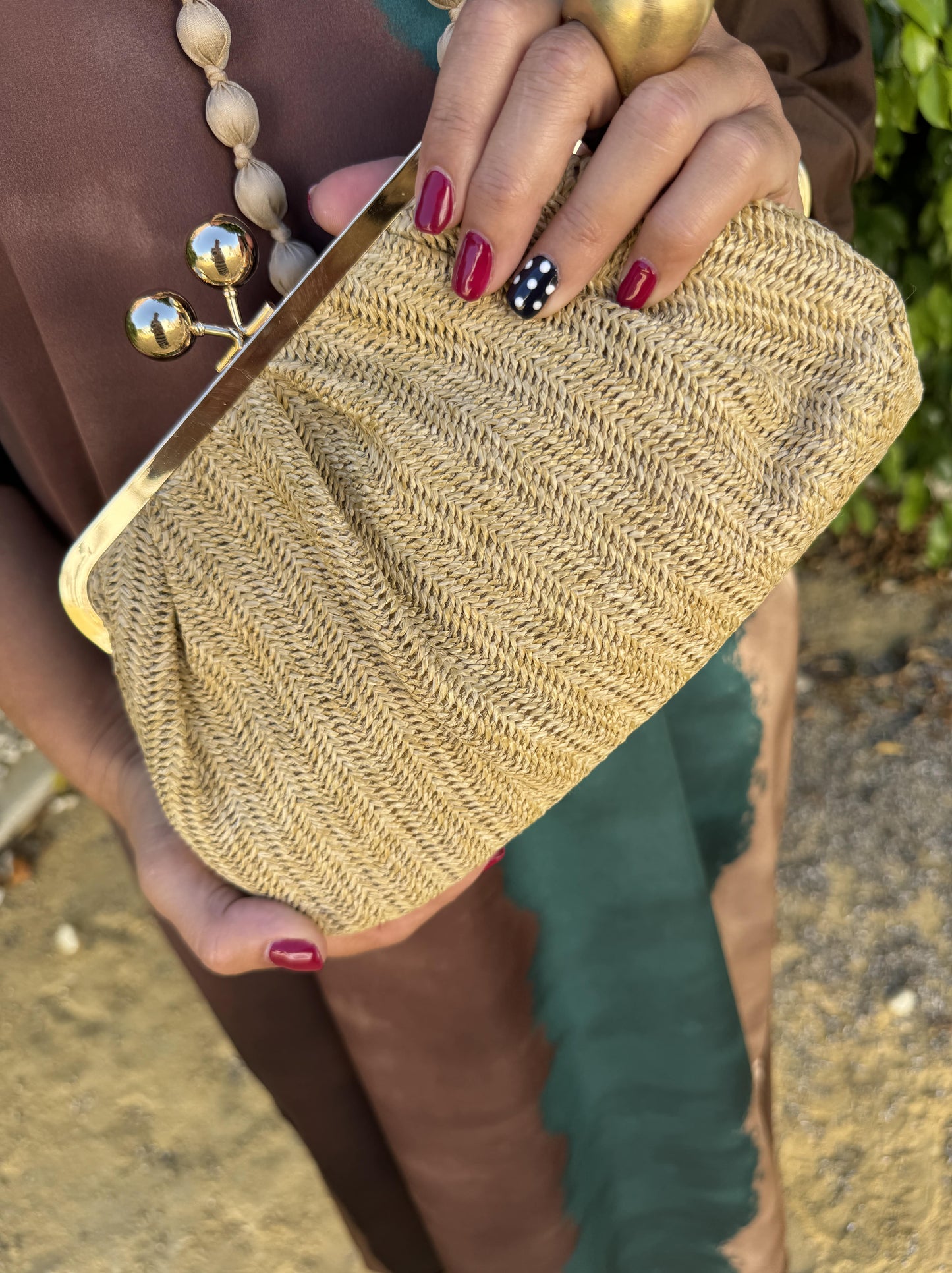 BOLSO RAFIA CLIP METALIZADO