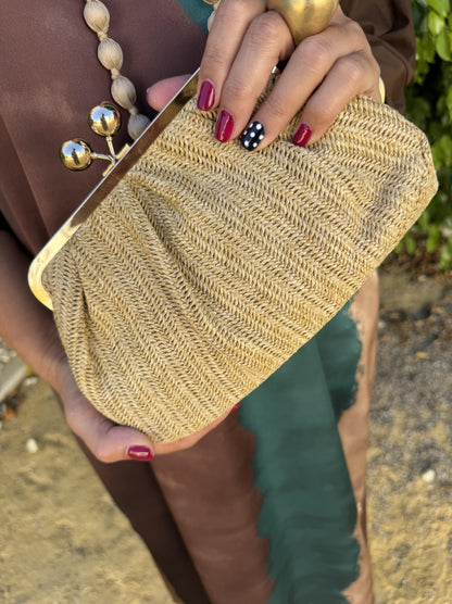 BOLSO RAFIA CLIP METALIZADO