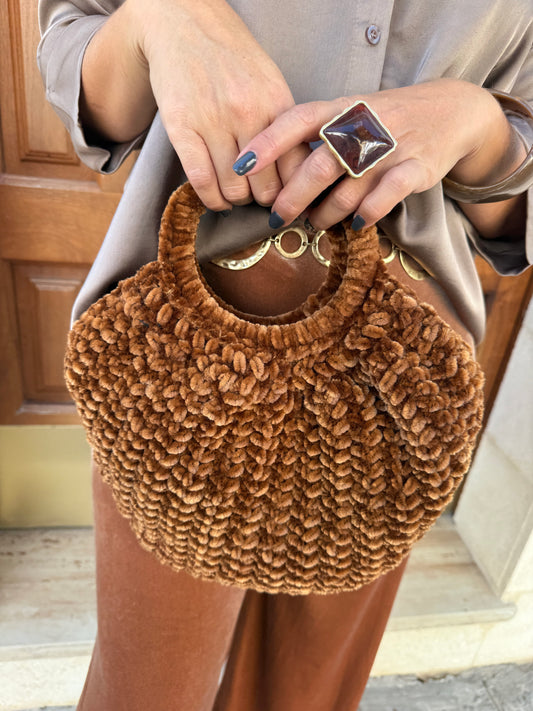 BOLSO CHENILLA ASA REDONDA