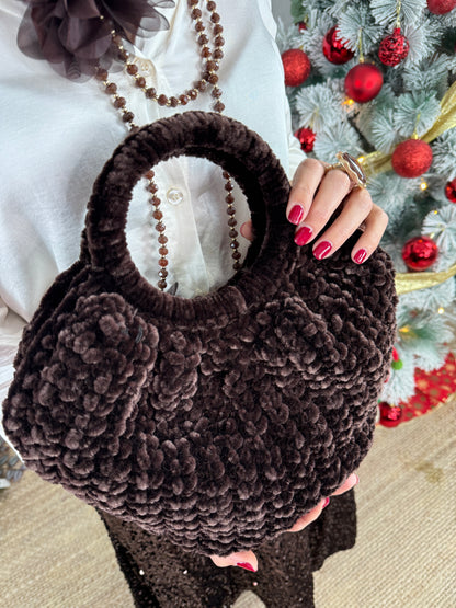 BOLSO CHENILLA ASA REDONDA