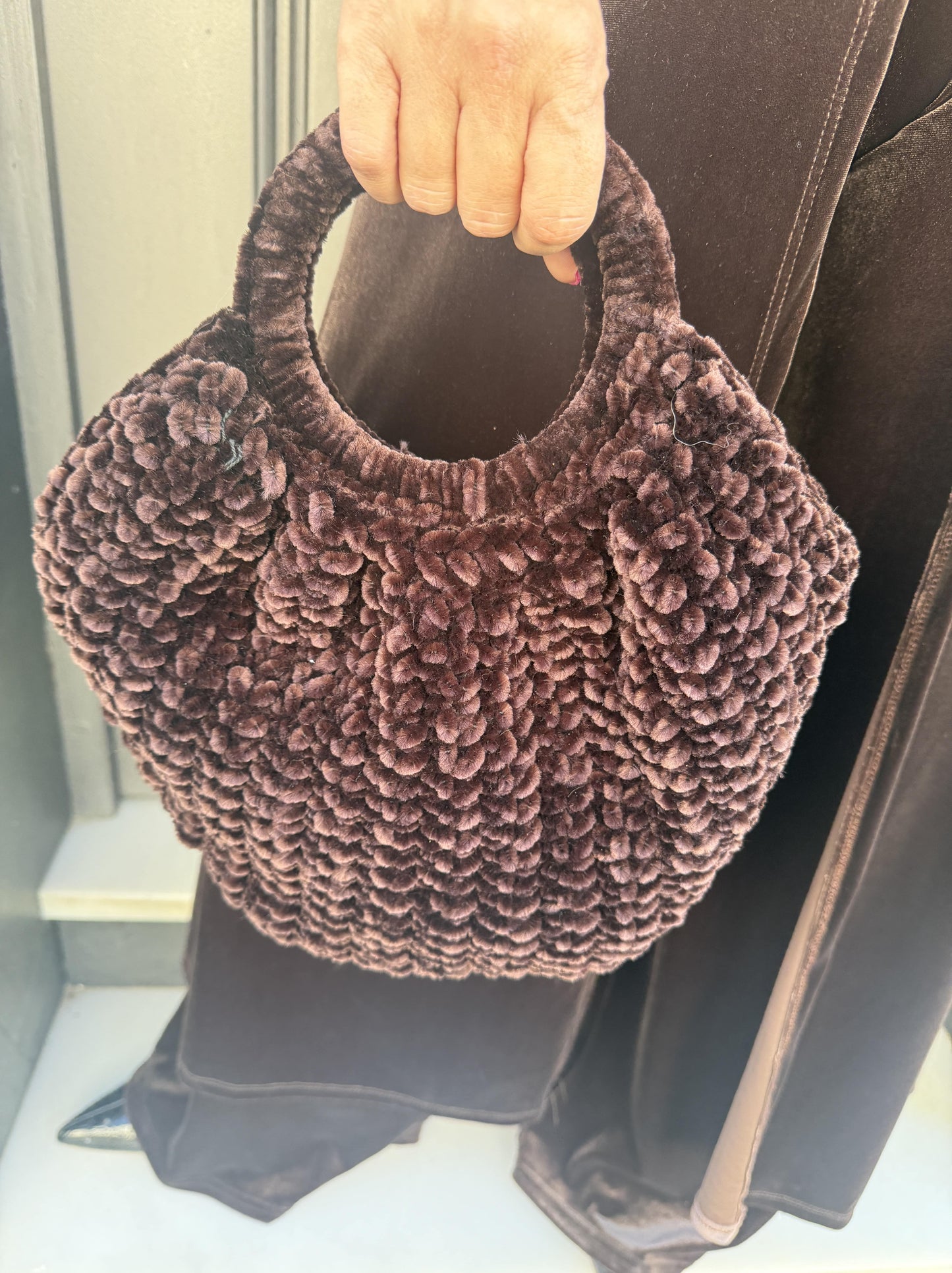 BOLSO CHENILLA ASA REDONDA