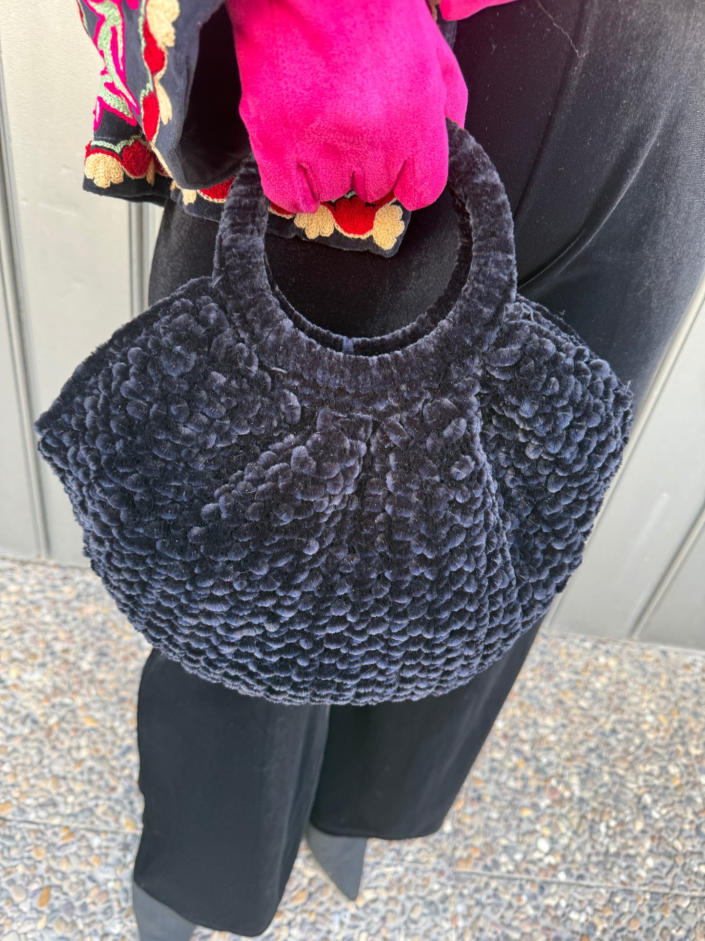 BOLSO CHENILLA ASA REDONDA