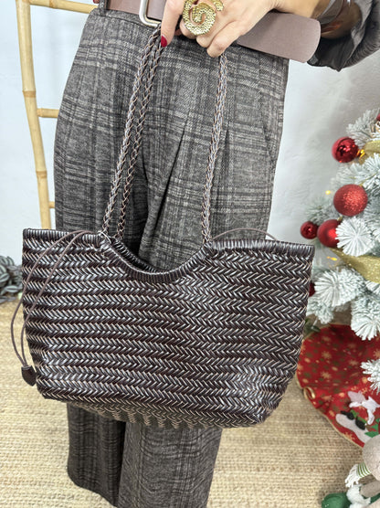 BOLSO ESPIGA PIEL