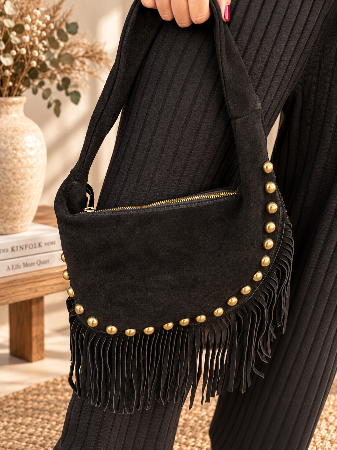 BOLSO MEDIA LUNA FLECOS