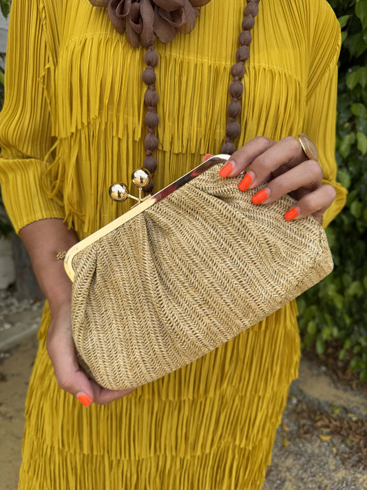 BOLSO RAFIA CLIP METALIZADO