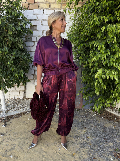 PANTALÓN BOMBACHO SATINADO ESTAMPADO