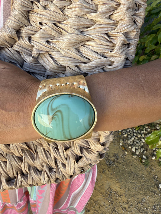BRAZALETE DORADO PIEDRA