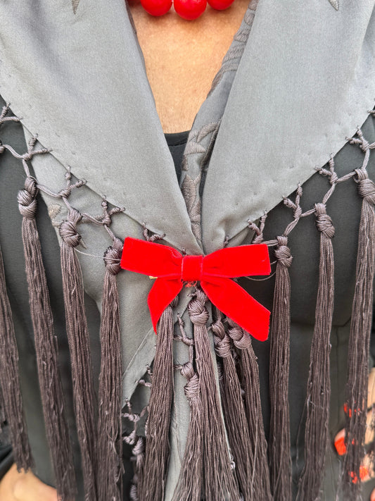BROCHE LAZO TERCIOPELO