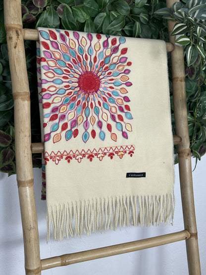 BUFANDA CASHMERE FLOR