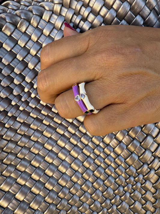 ANILLO ESMALTADO CORAZÓN
