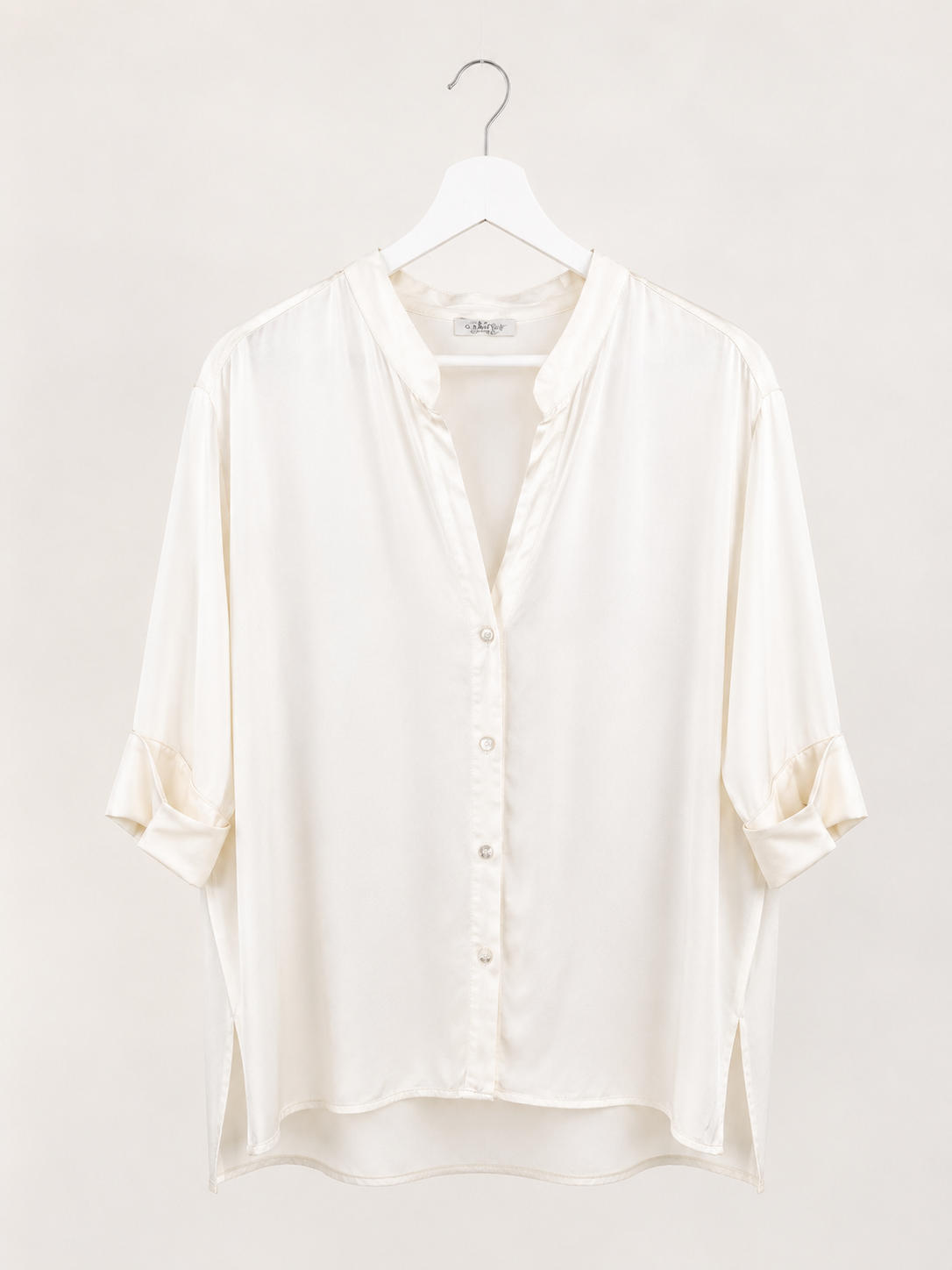 CAMISA SATINADA CUELLO MAO