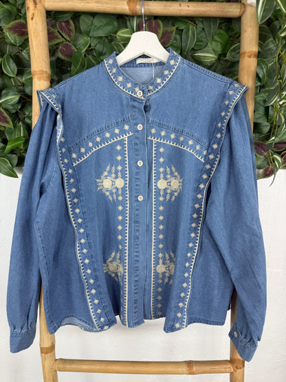 CAMISA VAQUERA BORDADA