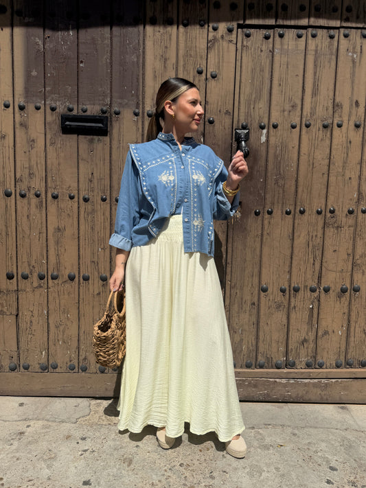 CAMISA VAQUERA BORDADA