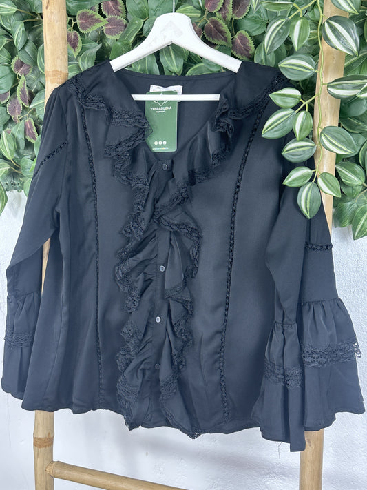 CAMISA VOLANTE ENCAJE