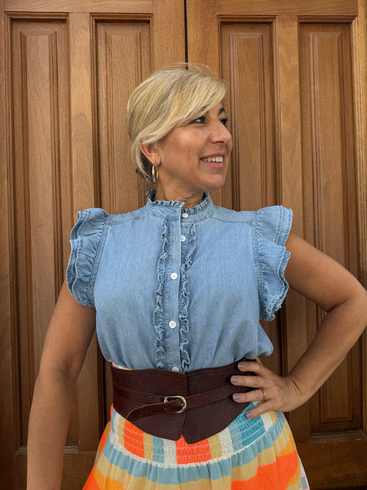 CAMISA DENIM SIN MANGAS