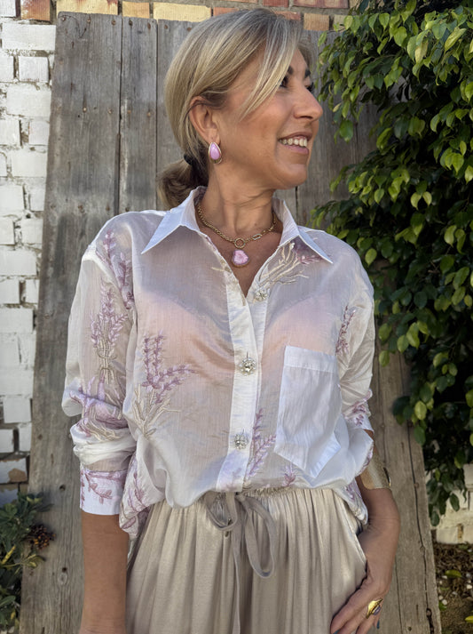 CAMISA TRANSPARENCIAS LAVANDA