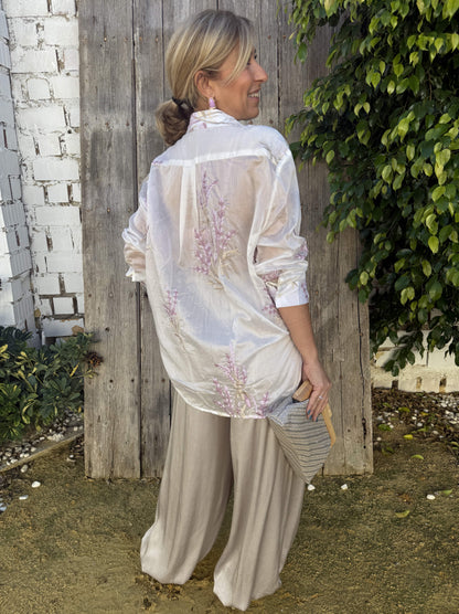 CAMISA TRANSPARENCIAS LAVANDA