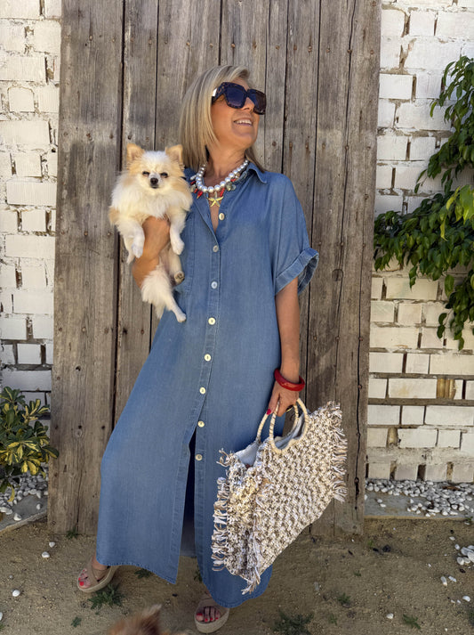 VESTIDO CAMISERO VAQUERO GOMA