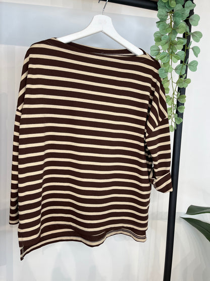 CAMISETA RAYAS CUELLO BARCO