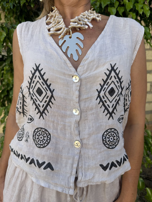 MAYAN LINEN VEST