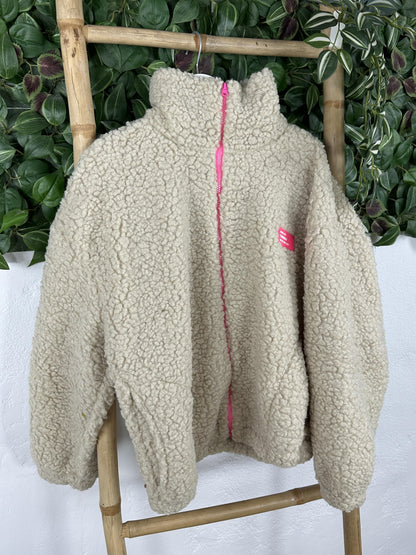 CHAQUETA BORREGUITO CREMALLERA ROSA