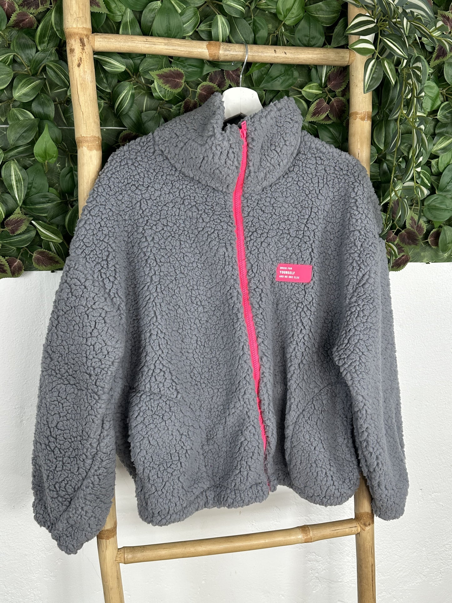 CHAQUETA BORREGUITO CREMALLERA ROSA