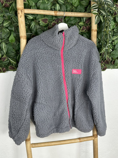 CHAQUETA BORREGUITO CREMALLERA ROSA