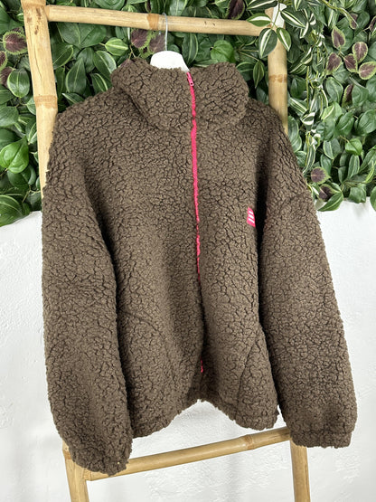 CHAQUETA BORREGUITO CREMALLERA ROSA