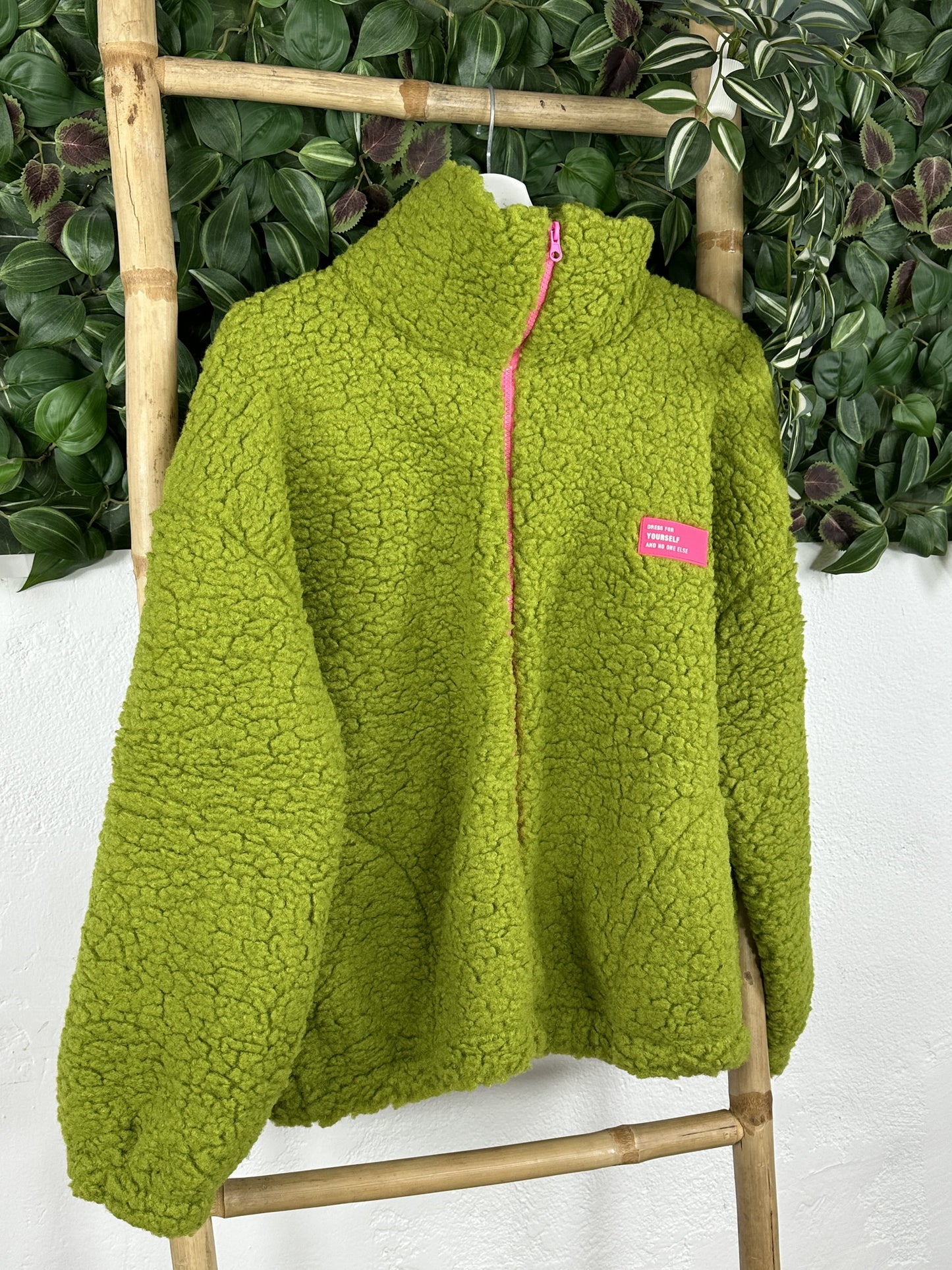 CHAQUETA BORREGUITO CREMALLERA ROSA