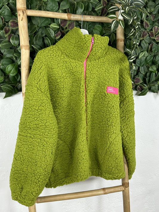 CHAQUETA BORREGUITO CREMALLERA ROSA