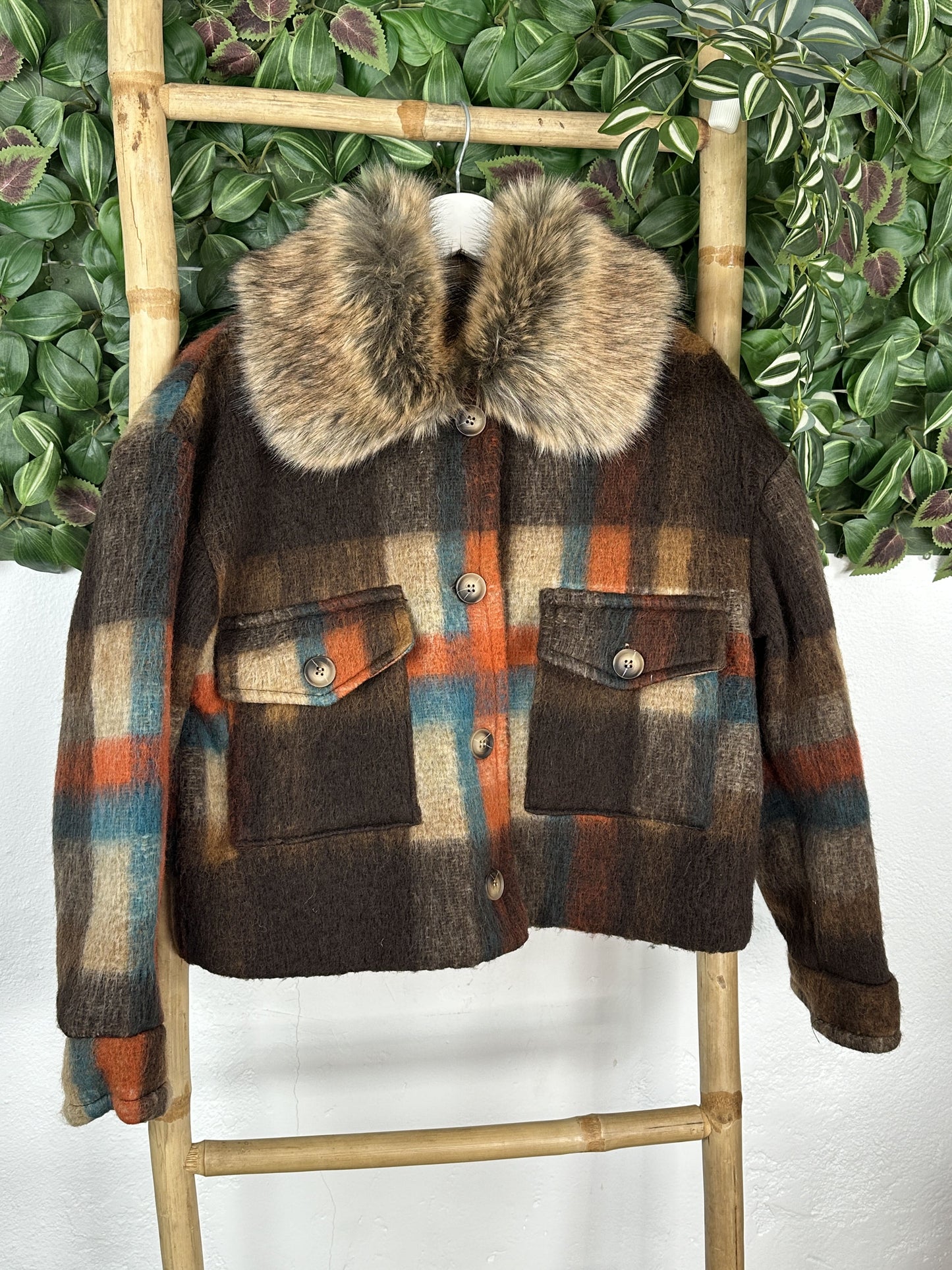 CHAQUETA CUADROS PELO