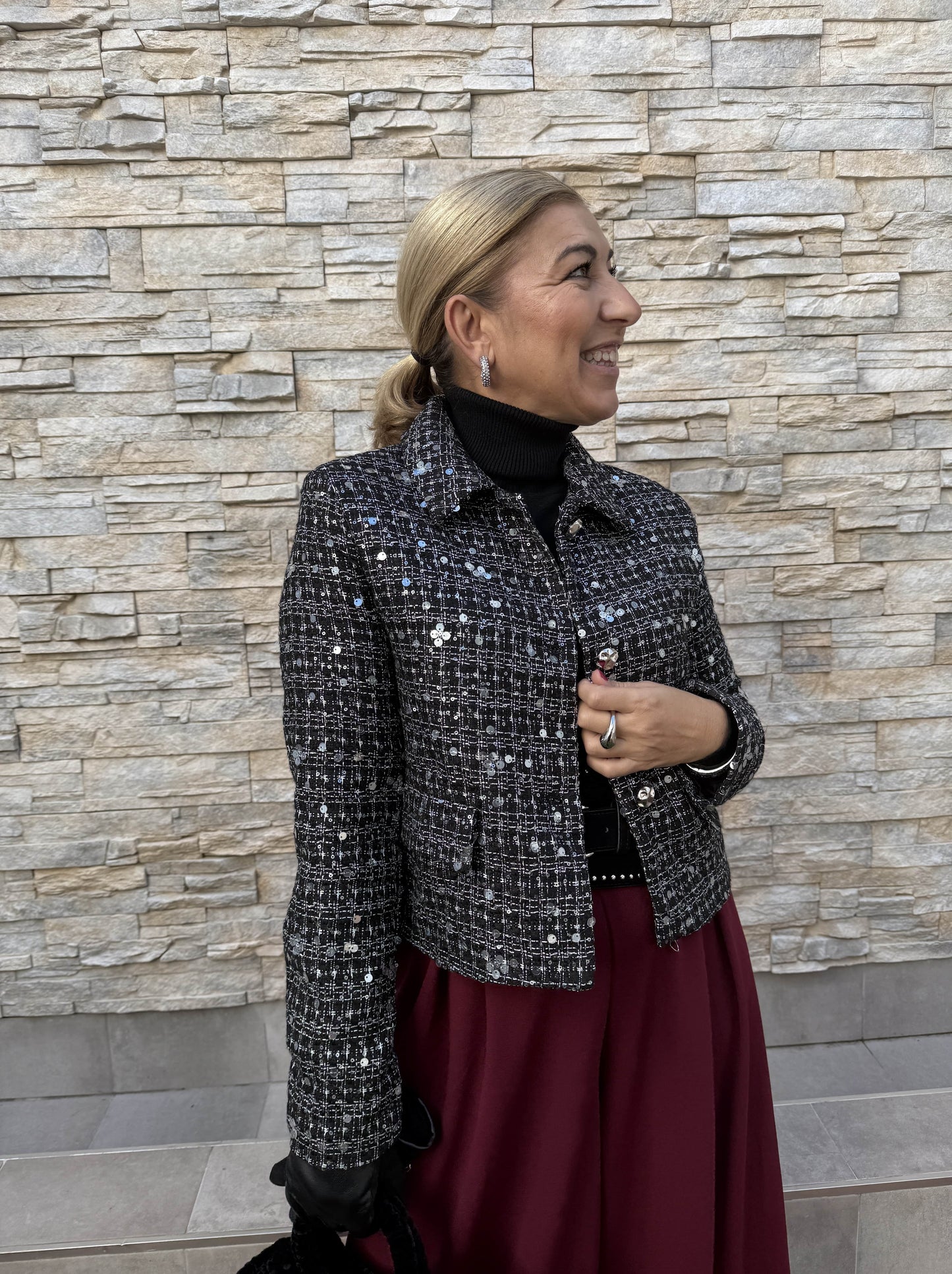 CHAQUETA TWEED LENTEJUELAS