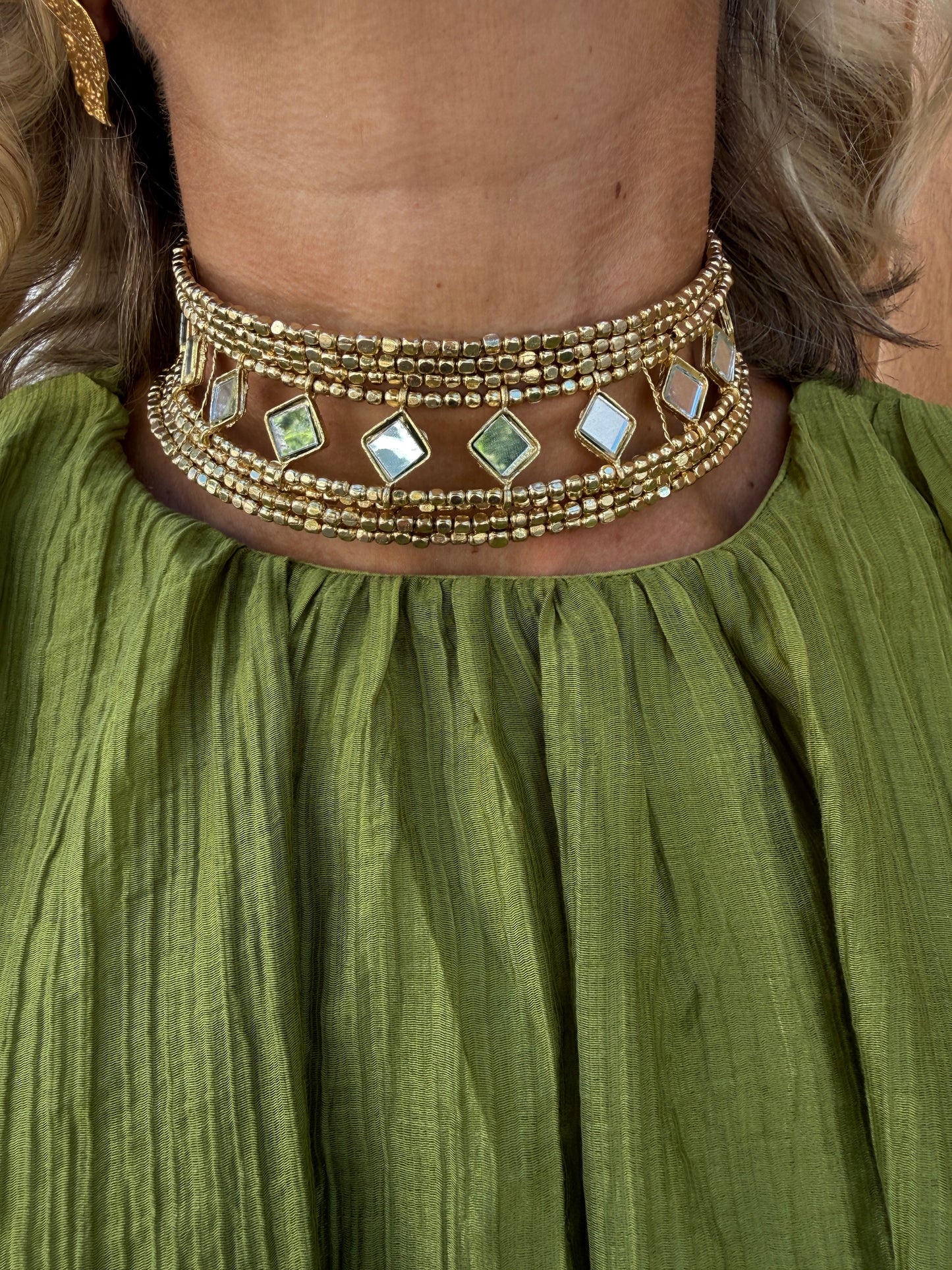 CHOKER ESPEJOS DORADO