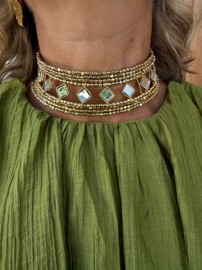 CHOKER ESPEJOS DORADO
