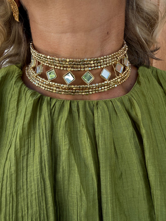 CHOKER ESPEJOS DORADO