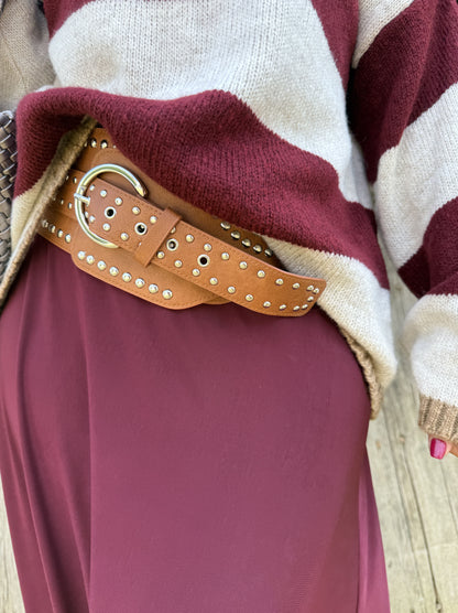 CINTURÓN FAJÍN TACHAS ANCHO