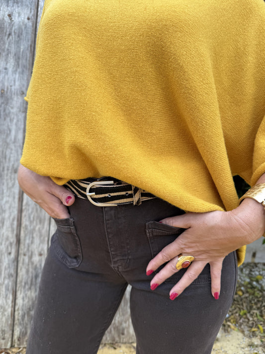 CINTURÓN DE PIEL CON PELO