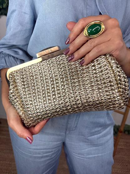 CLUNCH TRENZADO METALIZADO