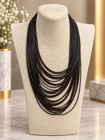 COLLAR CORDONES POLIPIEL