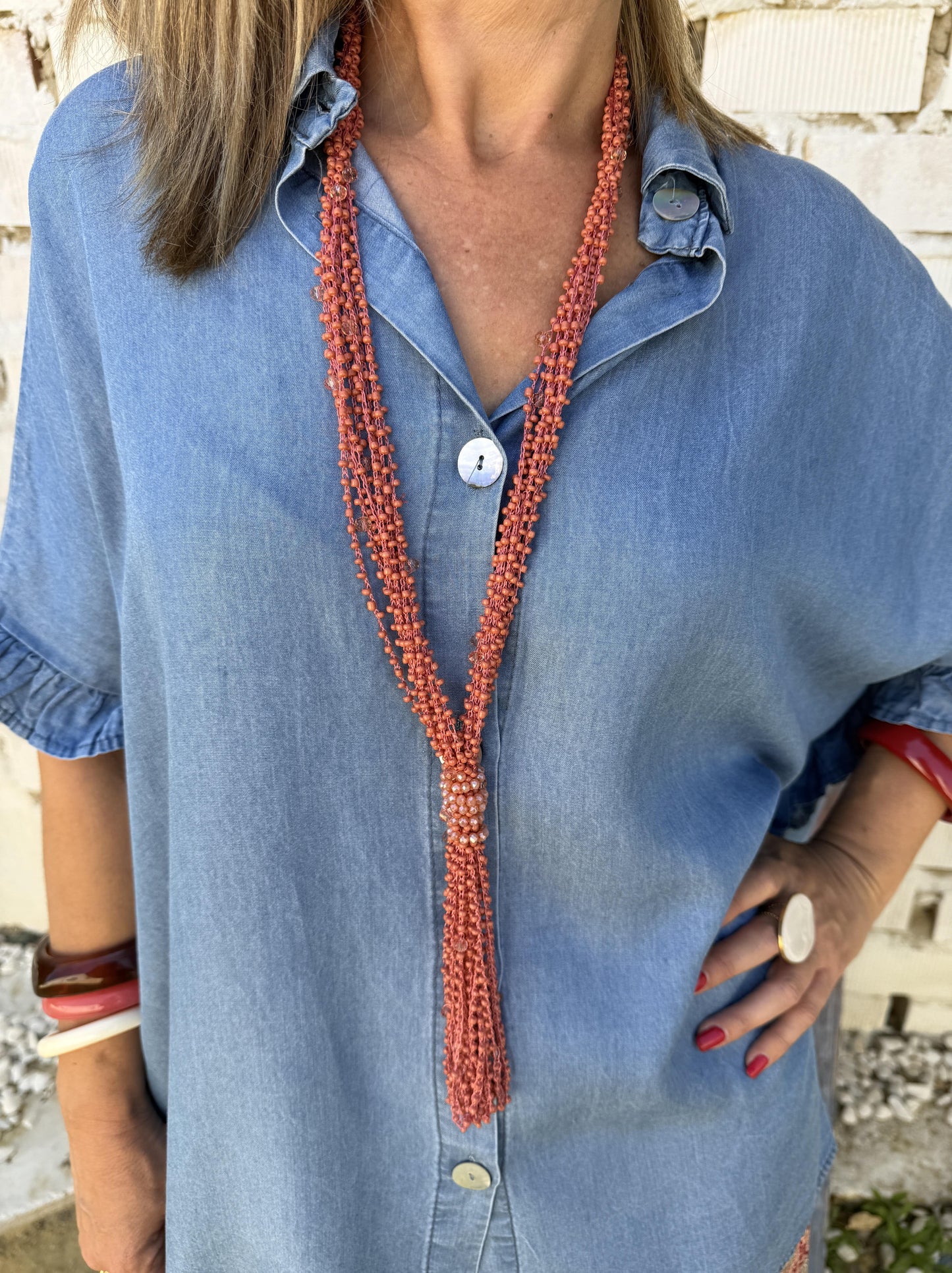COLLAR LARGO ABALORIOS