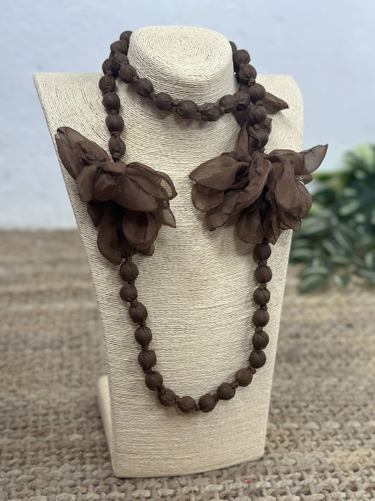 COLLAR LARGO BOLAS FLOR