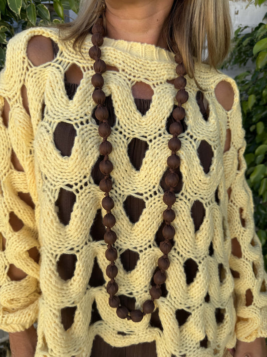 COLLAR LARGO BOLAS TELA TRANSPARENCIA