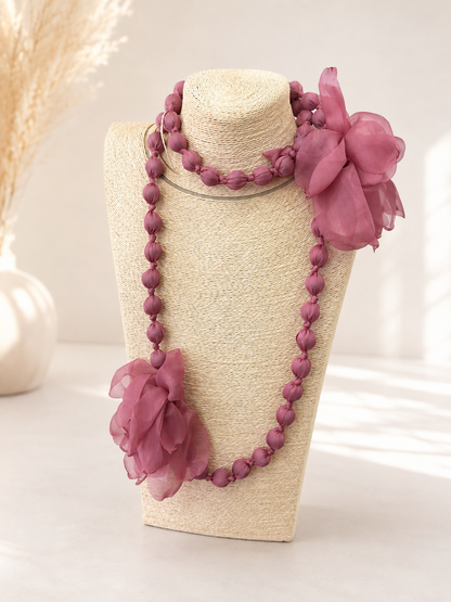 COLLAR LARGO BOLAS FLOR