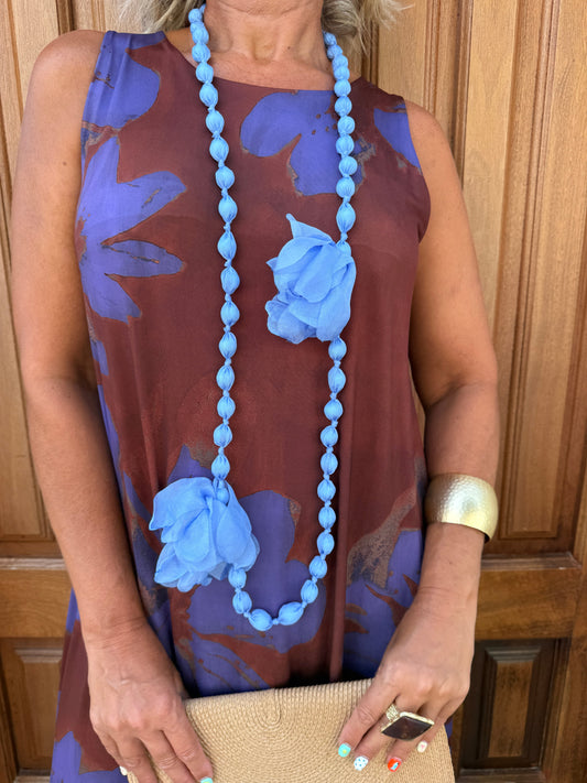 COLLAR LARGO BOLAS FLOR