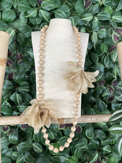 COLLAR LARGO BOLAS FLOR
