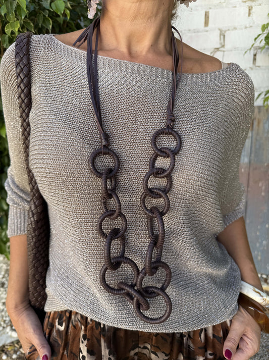 COLLAR LARGO POLIPIEL CÍRCULO