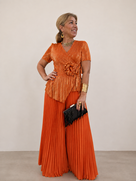 CONJUNTO FLOR PLISADO
