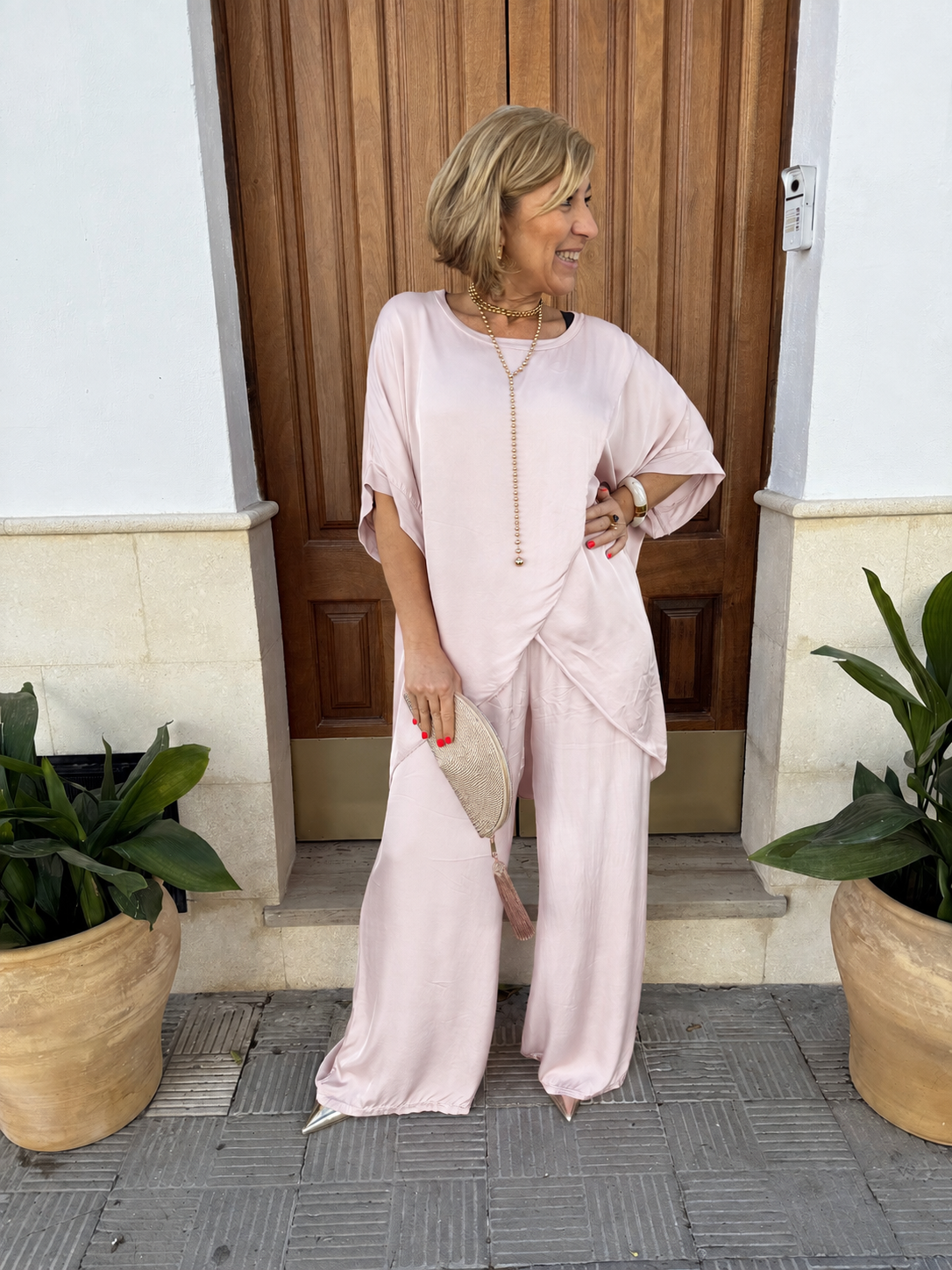 CONJUNTO SATINADO CRUZADO