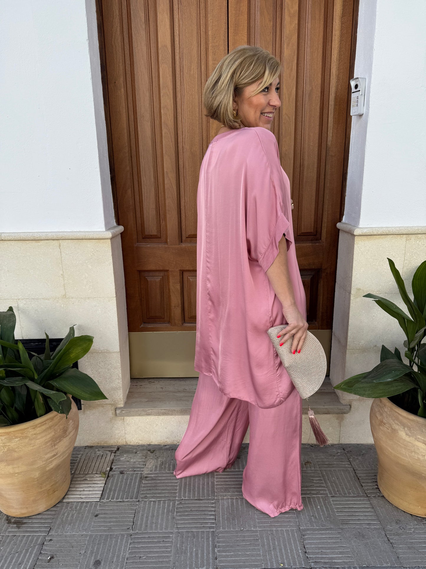 CONJUNTO SATINADO CRUZADO